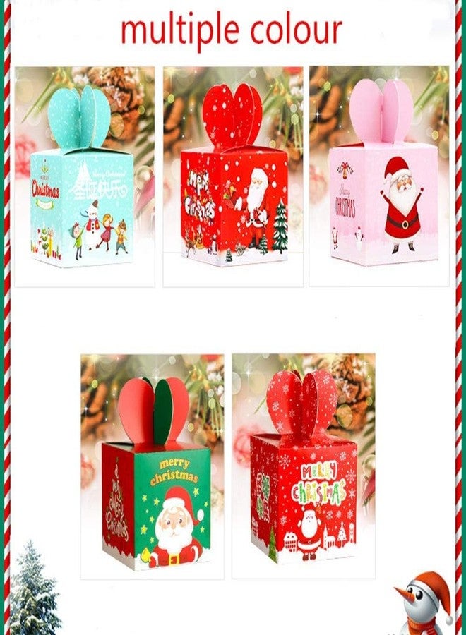 BAKEFY 10 pcs Gift Fruit Treat Candy Gifts Box for Wedding Xmas Presents Sweets Christmas Festival PartyChristmas Folding Apple Cartoon Christmas Eve Packing Paper Candy Box Gift Box - Image 4